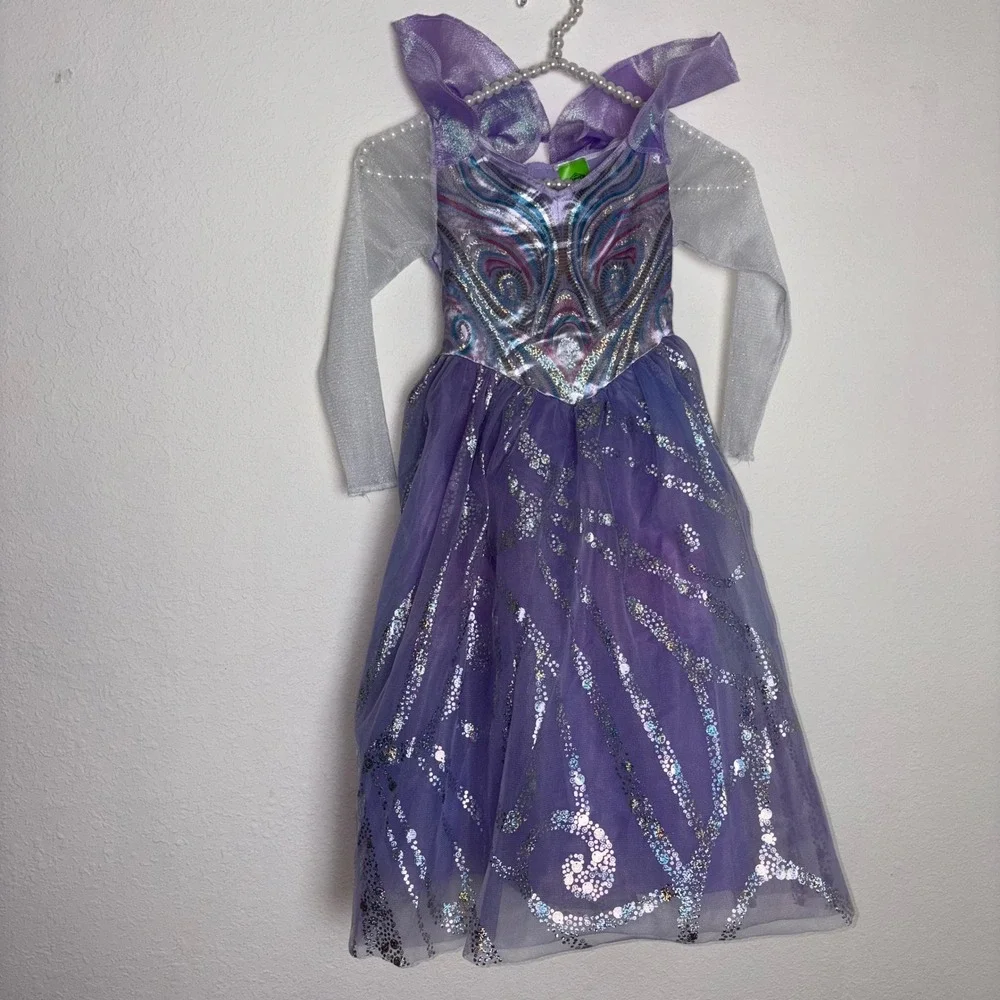 Wicked Kids Costume Dress Purple Silver Glitter Sparkle Size XS/TP 3T4T